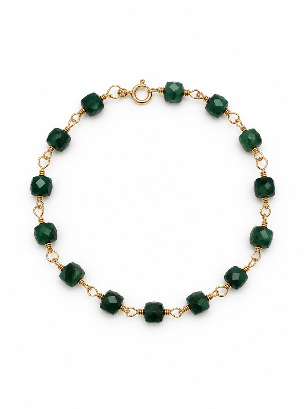 ALB3 Emerald Gold Bracelet